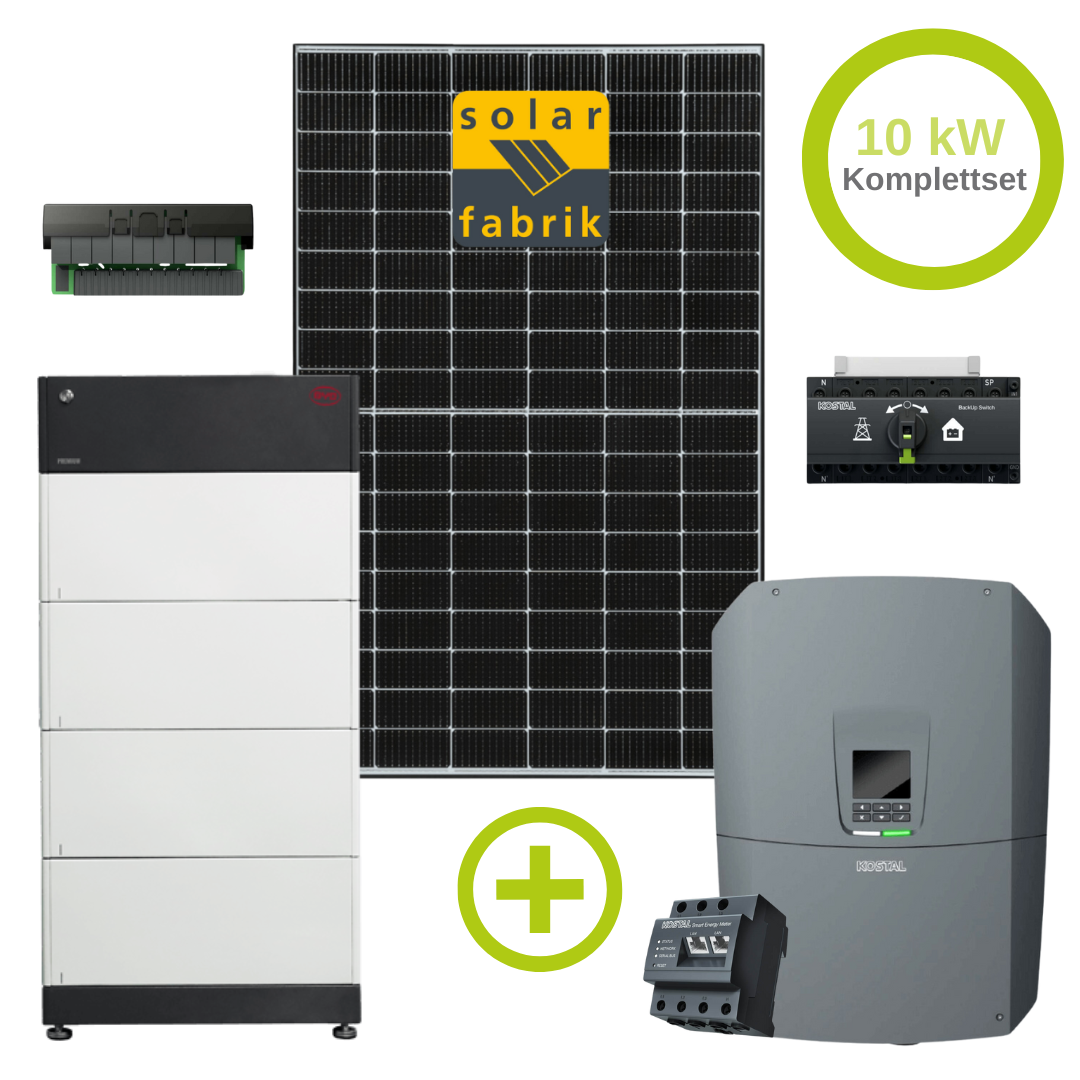 20 kW Photovoltaik Notstrom Bundle Komplett Solar Fabrik 450 W / Kostal G3 / BYD HVS inkl. K2 Montage Material