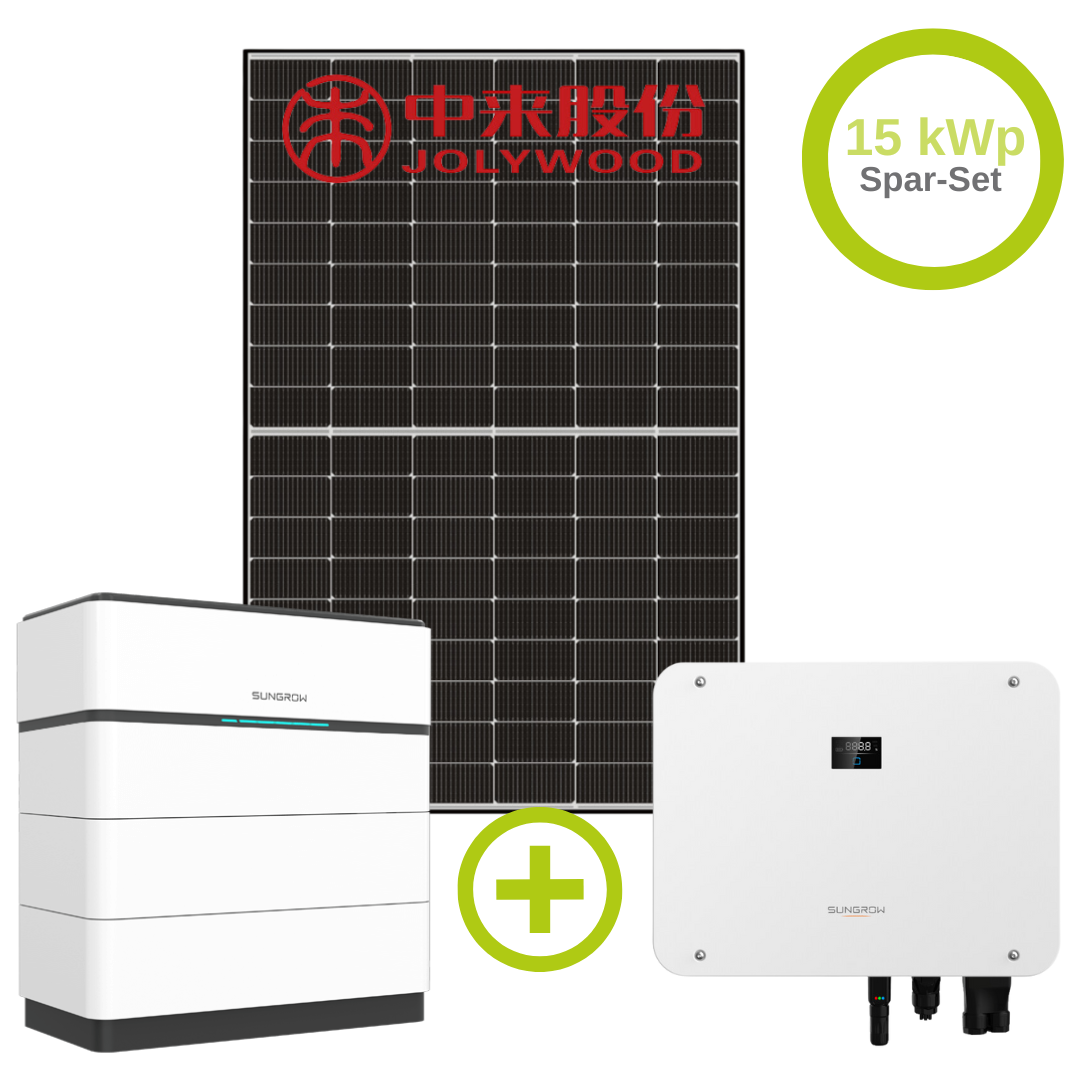 15 kWp Photovoltaik Spar Set Jolywood & Sungrow