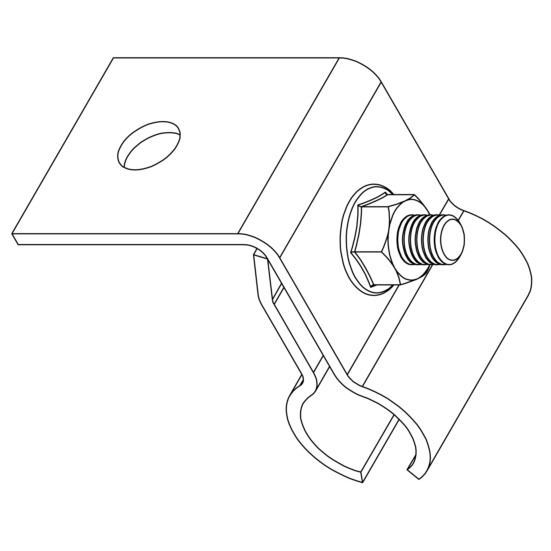 K2 Solid Round SeamClamp - S - 5! - Unterkonstruktion