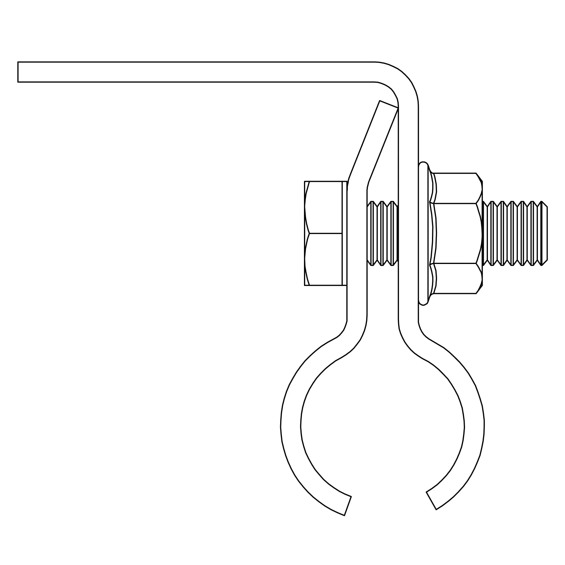 K2 Solid Round SeamClamp - S - 5! - Unterkonstruktion