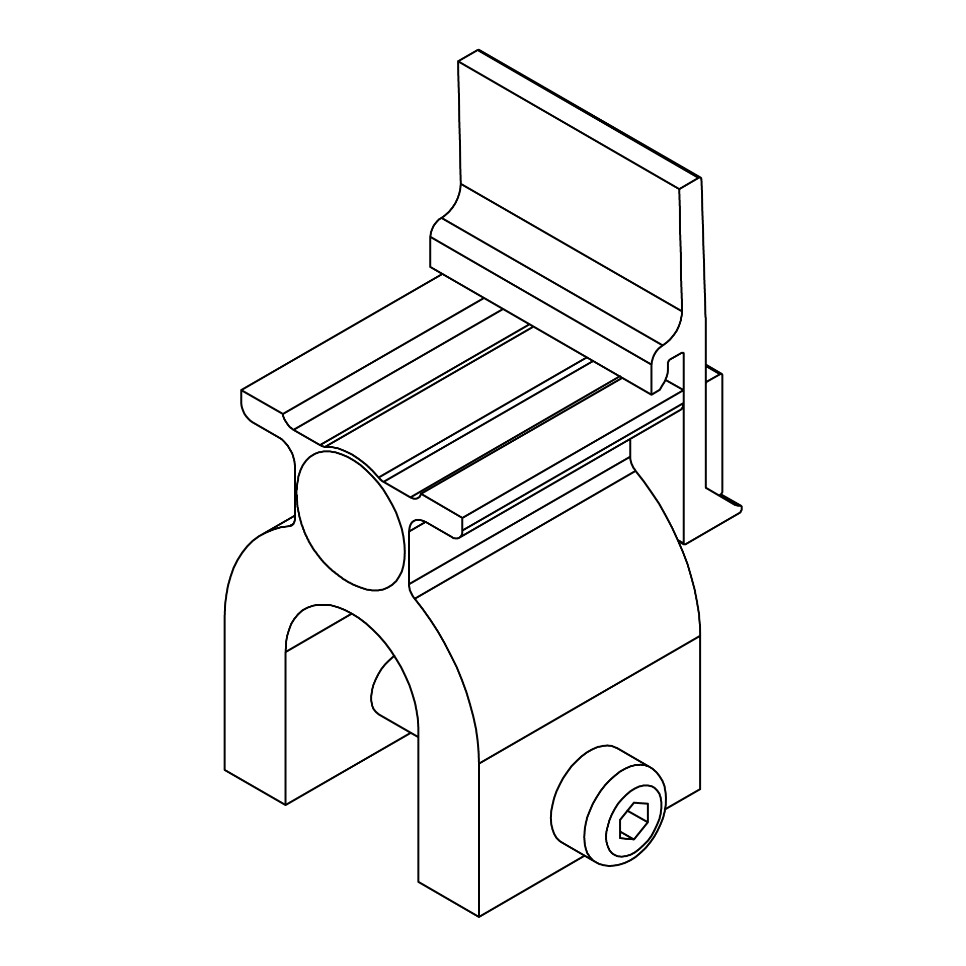 K2 SeamClamp CF:x Single Round/Snap/Standing - Unterkonstruktion